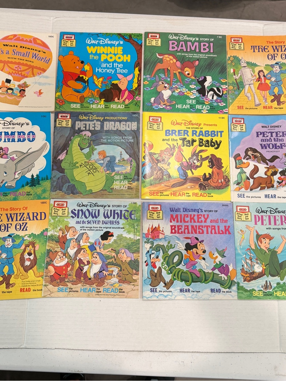 Lot Of (12) Vintage Walt Disney Read Along Books & Tape (BOOKS ONLY NO TAPES)